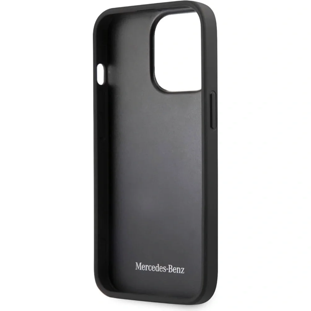 Mercedes-Benz Real Leather Protective Anti-Scratch iPhone 14 Pro Max Case Black